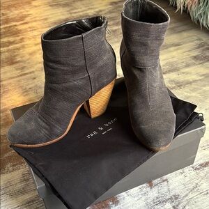 Rag & Bone Classic Newbury black canvas boots